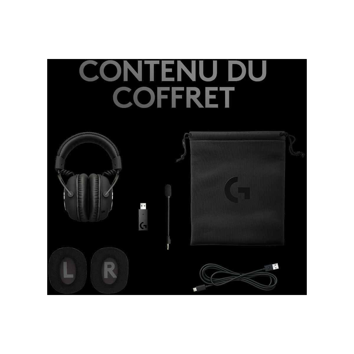 Casque gamer G PRO X WIRELESS Lighspeed noir, LOGITECH