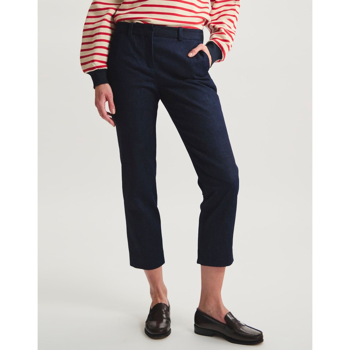 Pantalon Audrey en coton bleu, INES DE LA FRESSANGE PARIS
