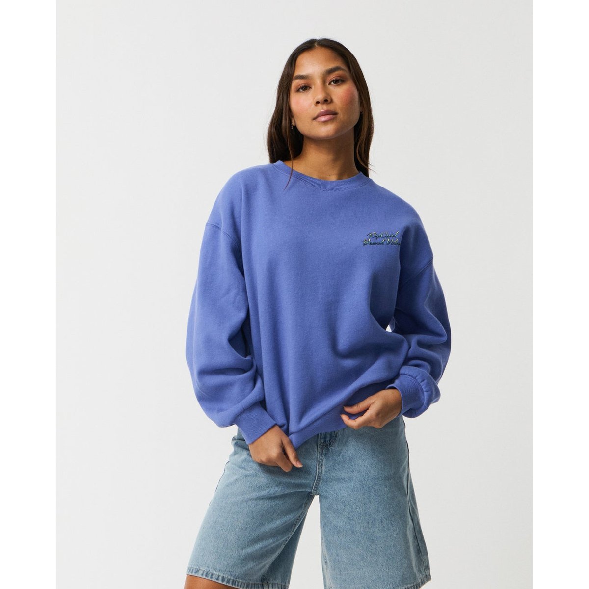 Sweat col rond BEACH VIBE HERITAGE mid blue, RIP CURL