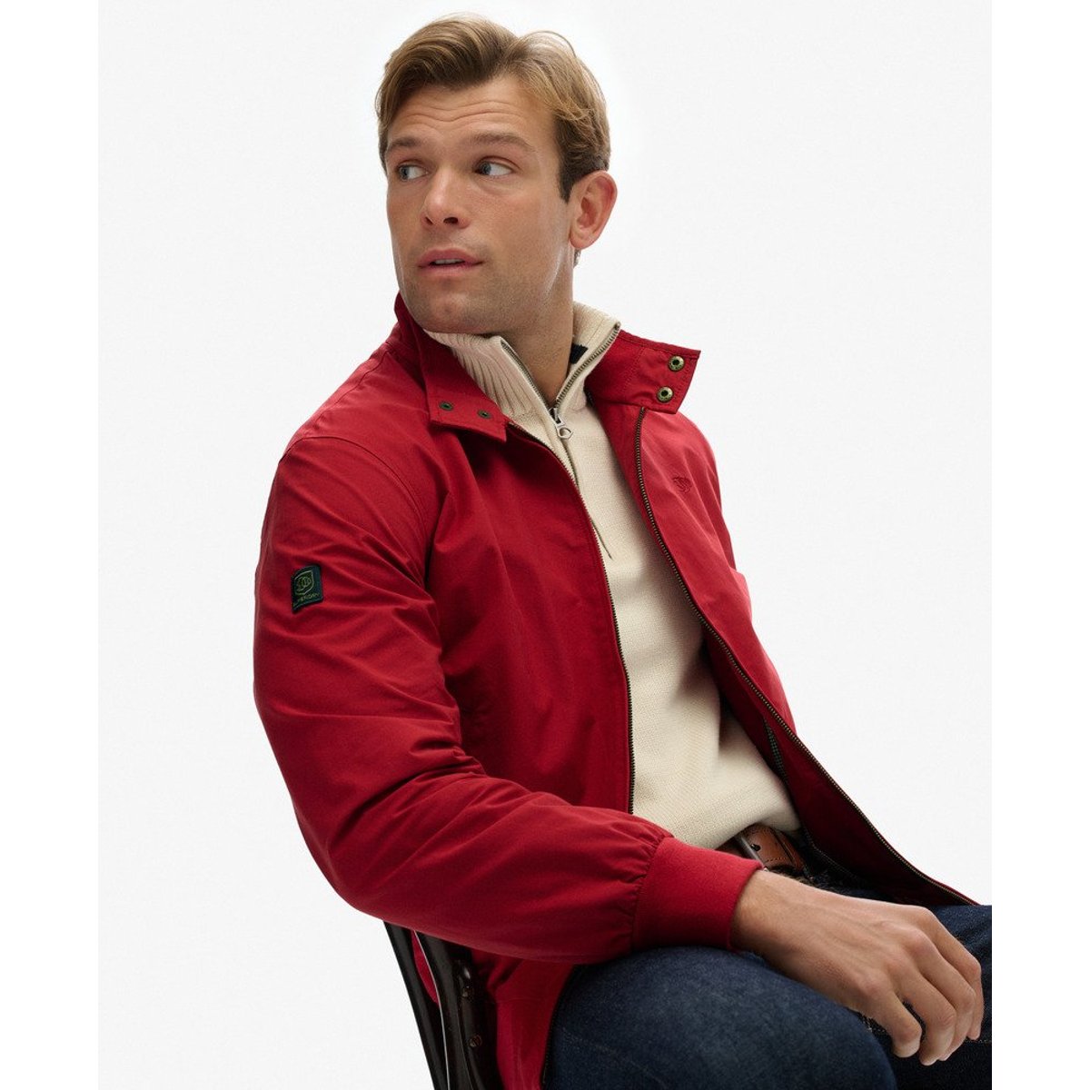 Veste Harrington coupe décontractée rouge piment chili, SUPERDRY