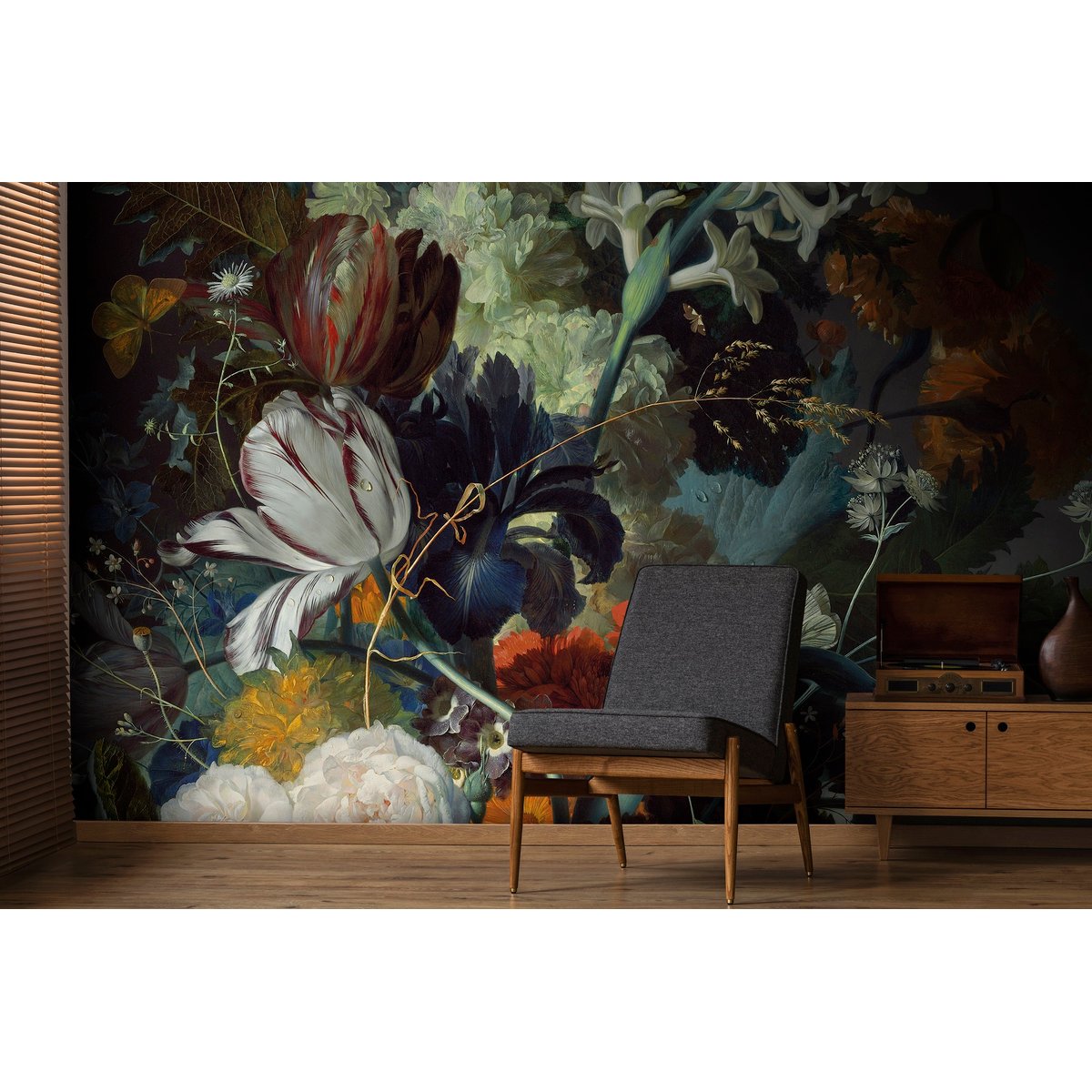 Papier peint panoramique Fleurs luxuriantes Aliénor multicolore, ART FOR THE HOME