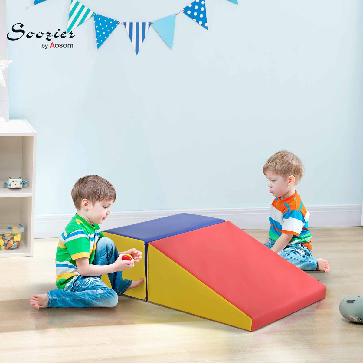 Ensemble de jeux mous pour enfants jaune, HOMCOM
