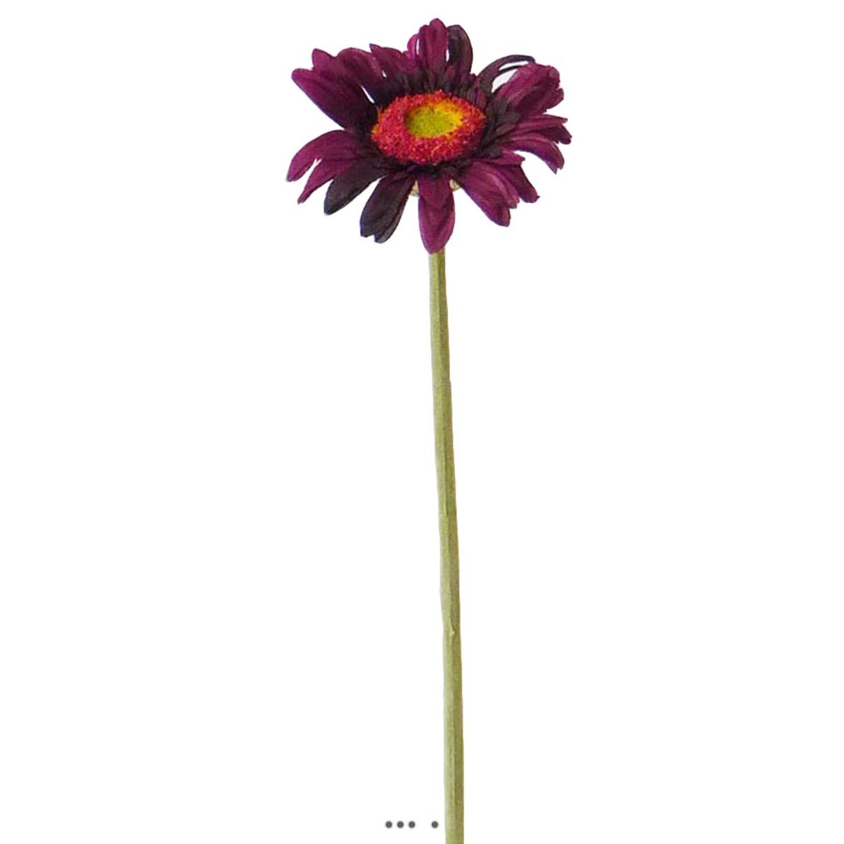 Gerbera artificiel H 48 cm D 8 cm superbe aubergine, ARTIFICIELLES