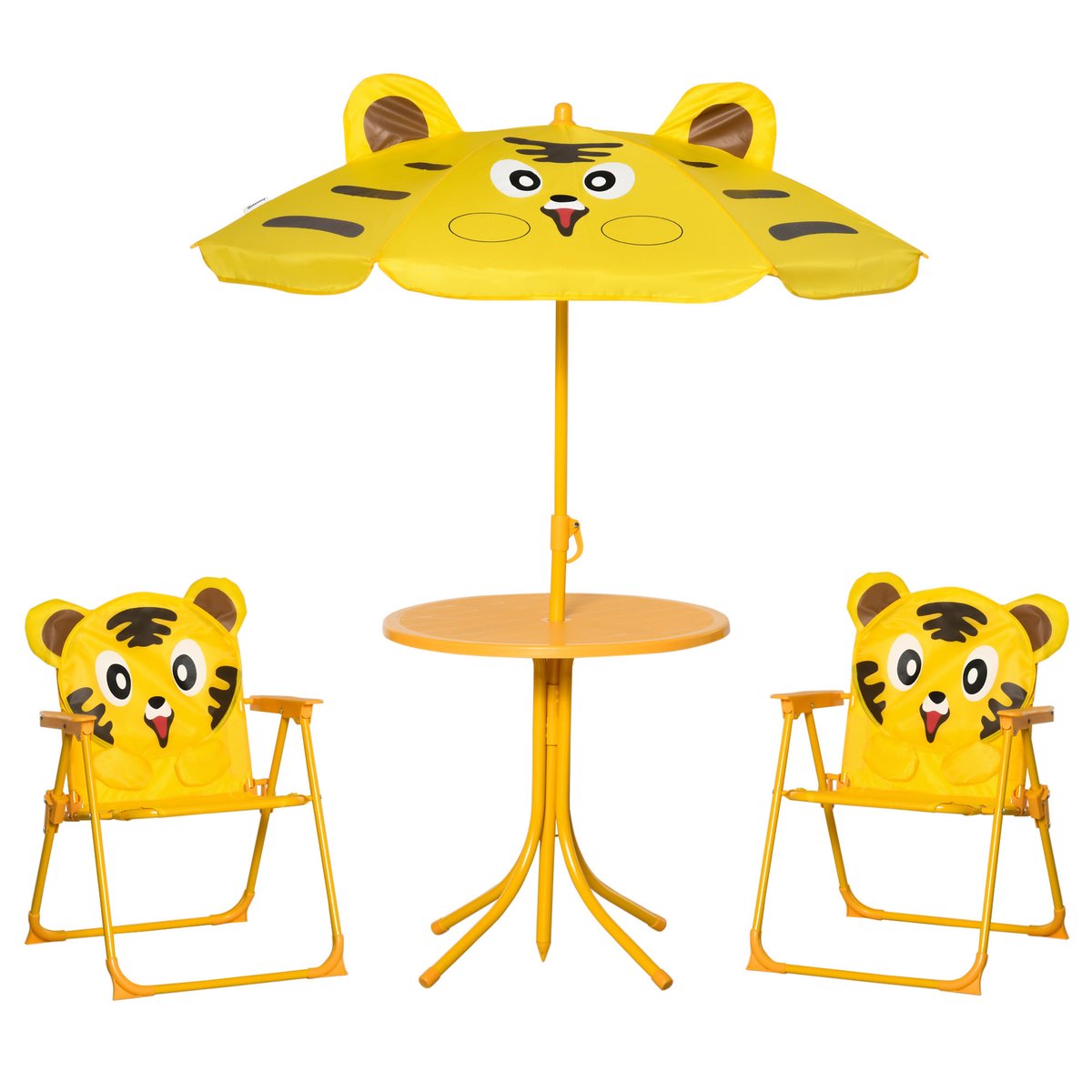 Ensemble de table et chaises de jardin pour jaune, OUTSUNNY