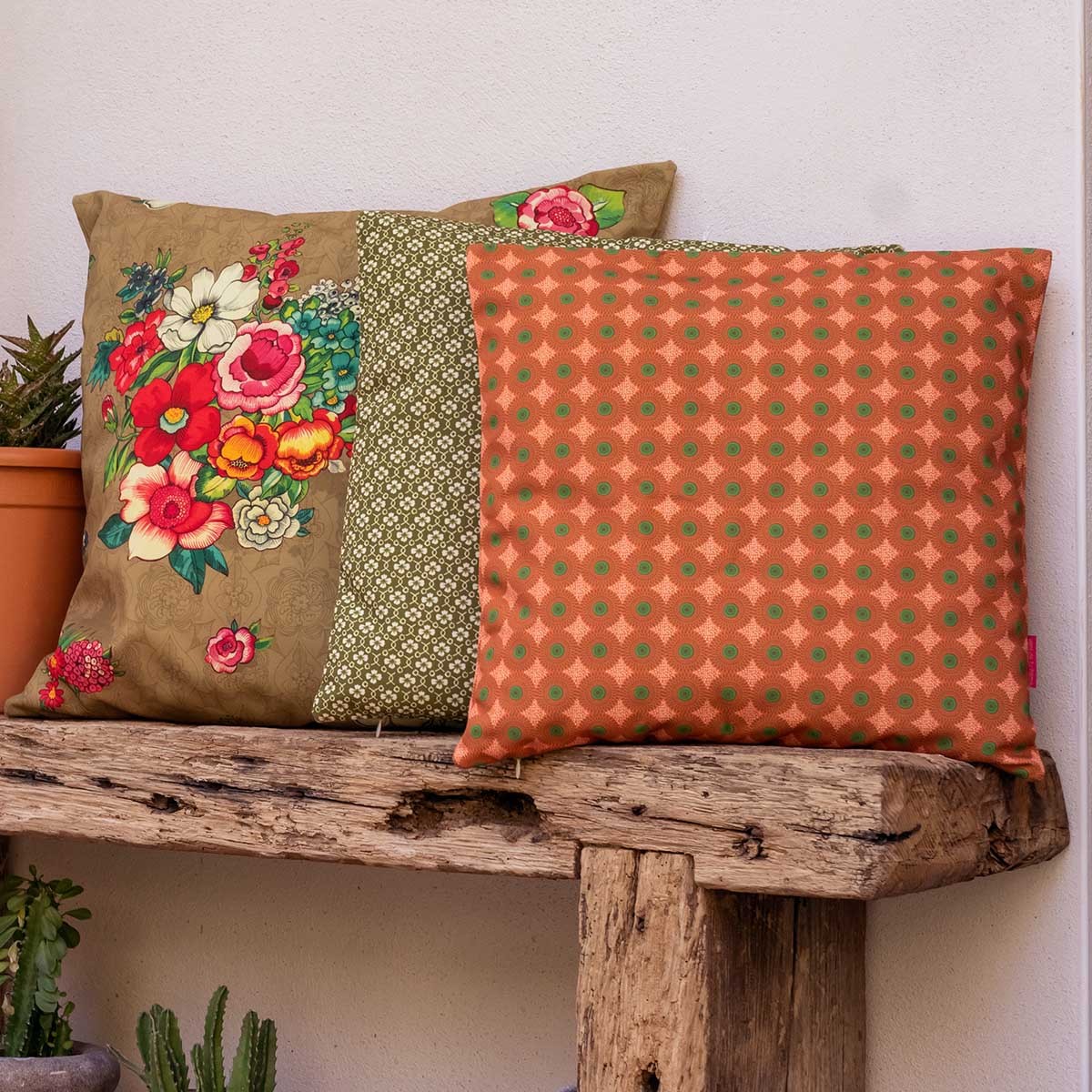 Housse de coussin extérieur HANAMI jaune, VENT DE BOHÈME