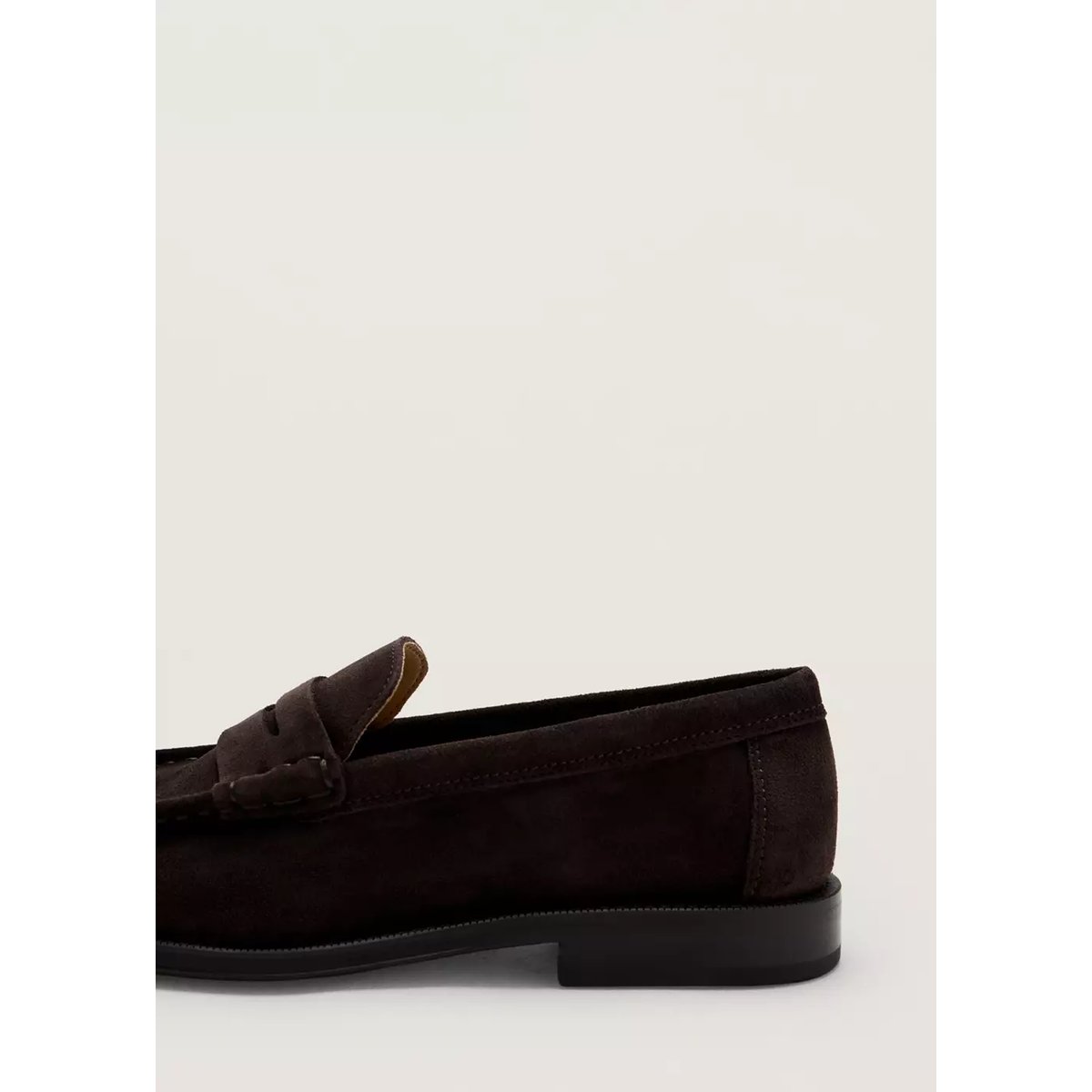Mocassins découpe cuir suède chocolat, MANGO MAN