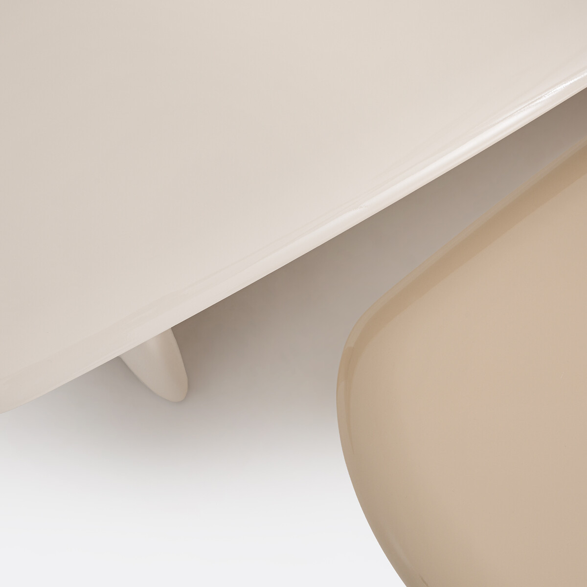 Lot de 2 tables basses semi-gigognes, Jaya blanc/beige, LA REDOUTE INTERIEURS