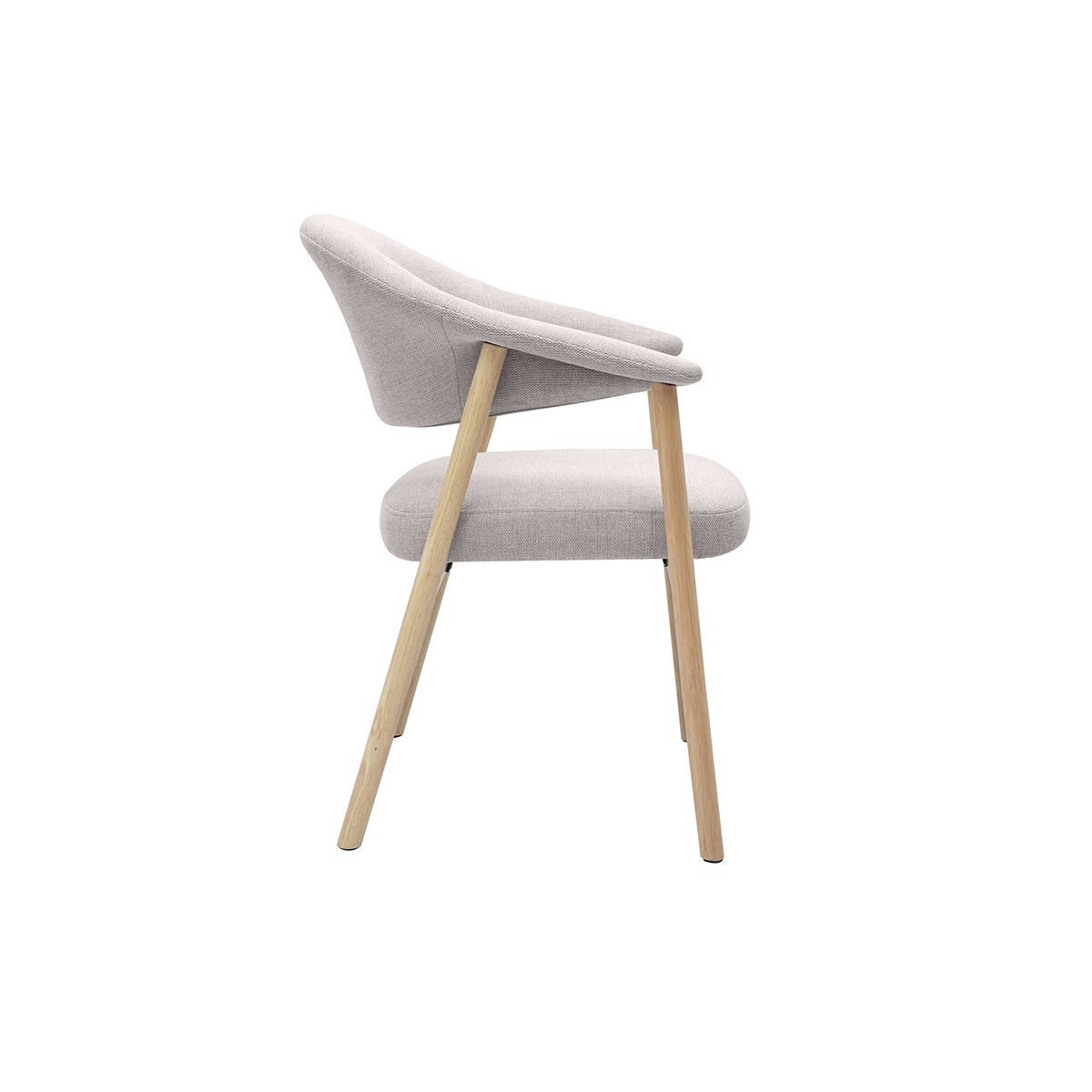 Chaises en tissu effet velours texturé beige et bois clair (lot de 2) GIULIA beige, MILIBOO