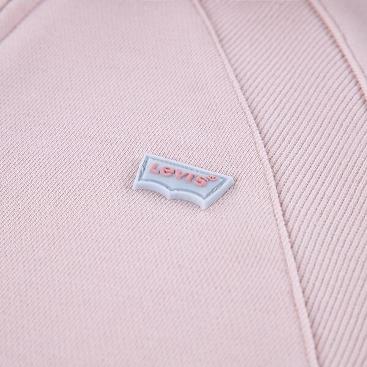 Hoodie met rits, badge met logo op de borst, molton roze, LEVI'S KIDS