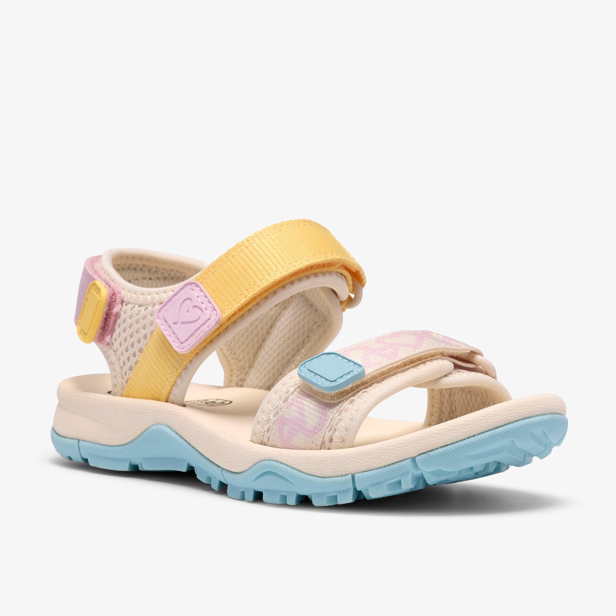 Sandales Textile Coupe Large WHARF TIDE K blanc, CLARKS