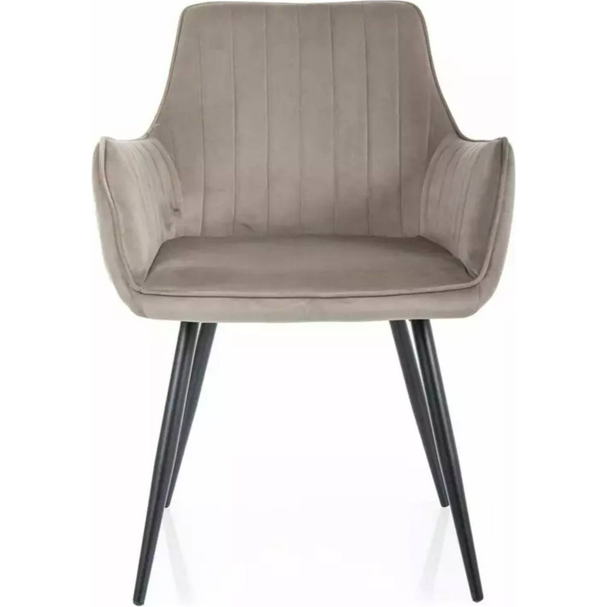 Chaise tapissée avec accoudoirs APPLE beige velours, RECOLLECTION
