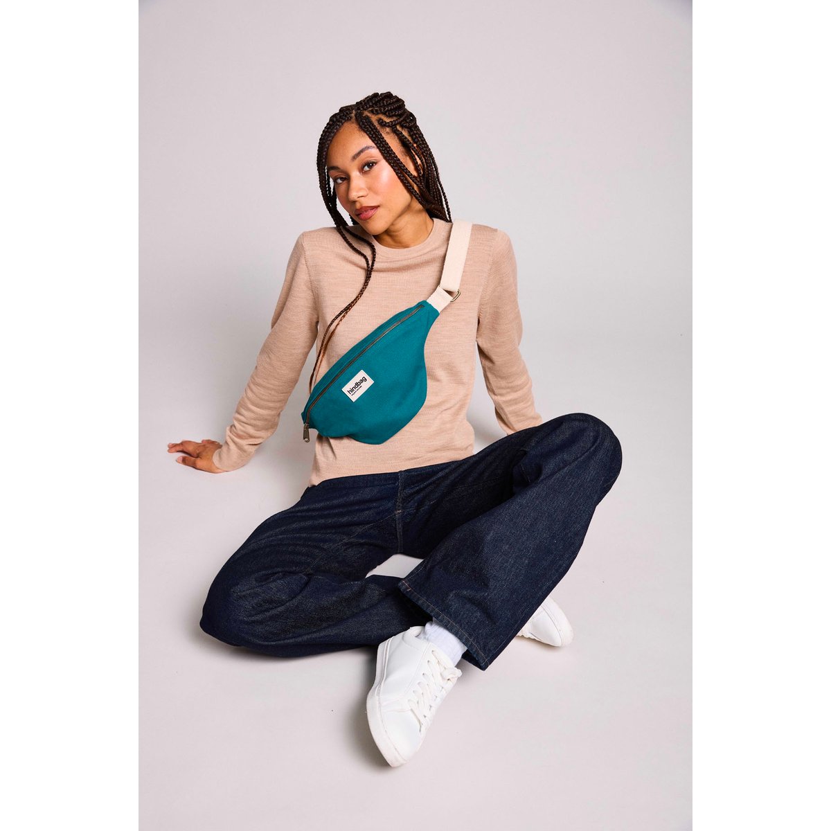 Sac banane OLIVIA bleu paon, HINDBAG