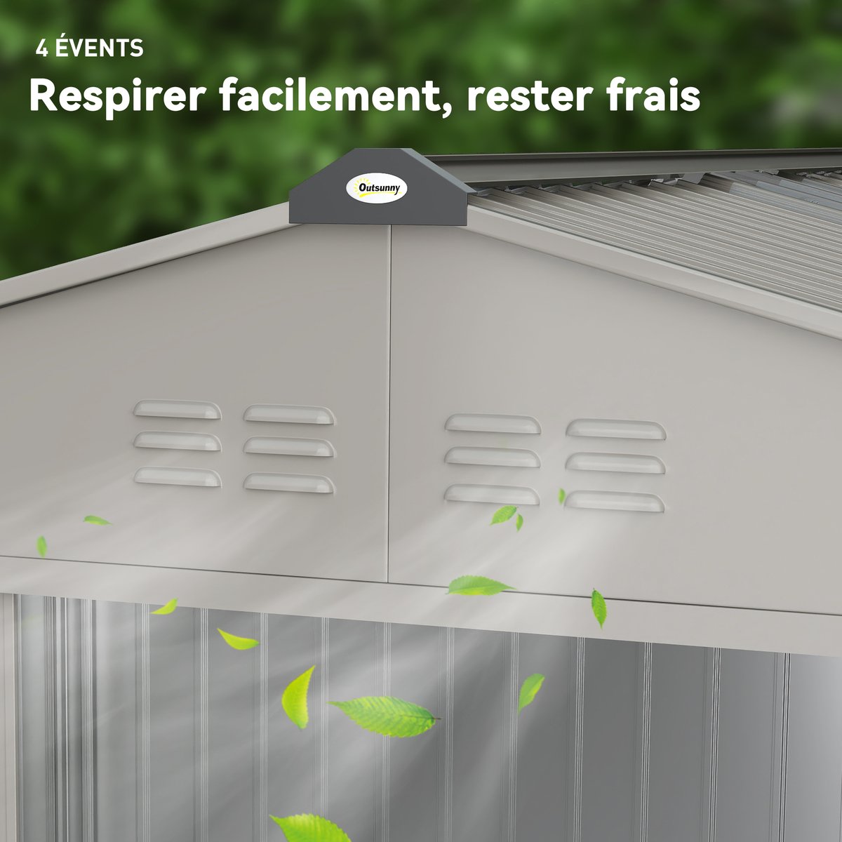 Abri de jardin Acier Gris gris, OUTSUNNY
