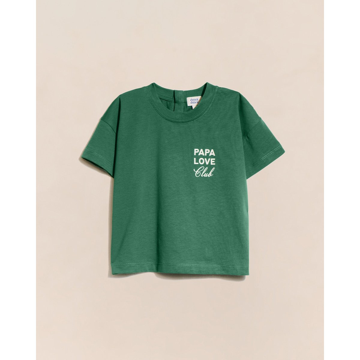 T-shirt imprimé poitrine en coton bio, LOVE CLUB vert - spinach, EMOI EMOI