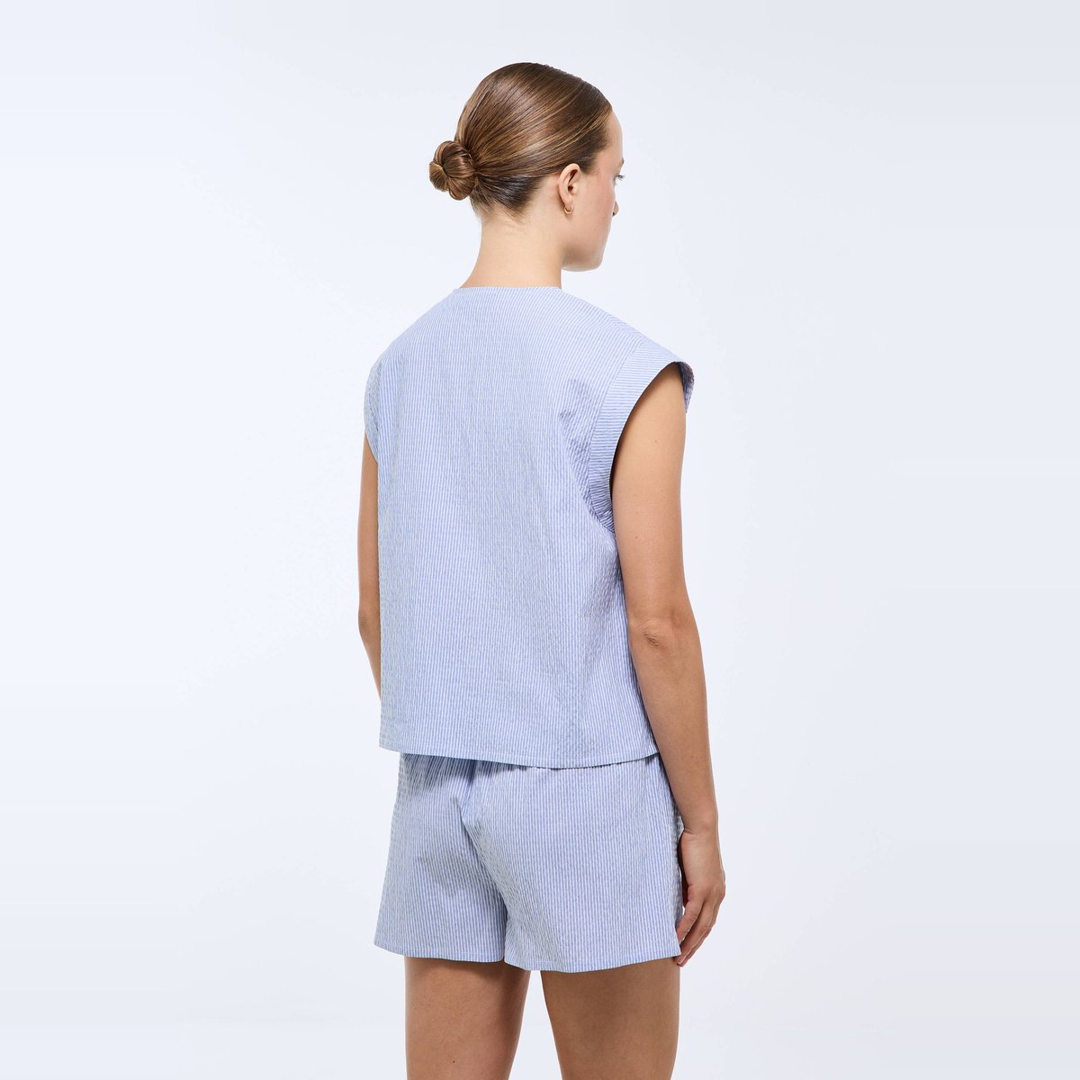 Pyjashort rayé sans manches flots, MONOPRIX