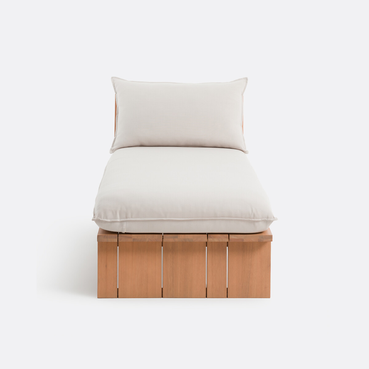 Méridienne de jardin en eucalyptus, avec coussins, BRUT coloris naturel, LA REDOUTE INTERIEURS