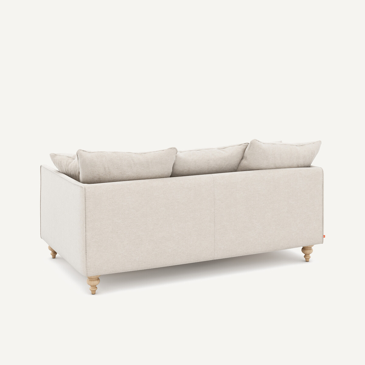 Kompaktes 3-Sitzer-Sofa aus meliertem Canvas, LAZARE elfenbein, AM.PM