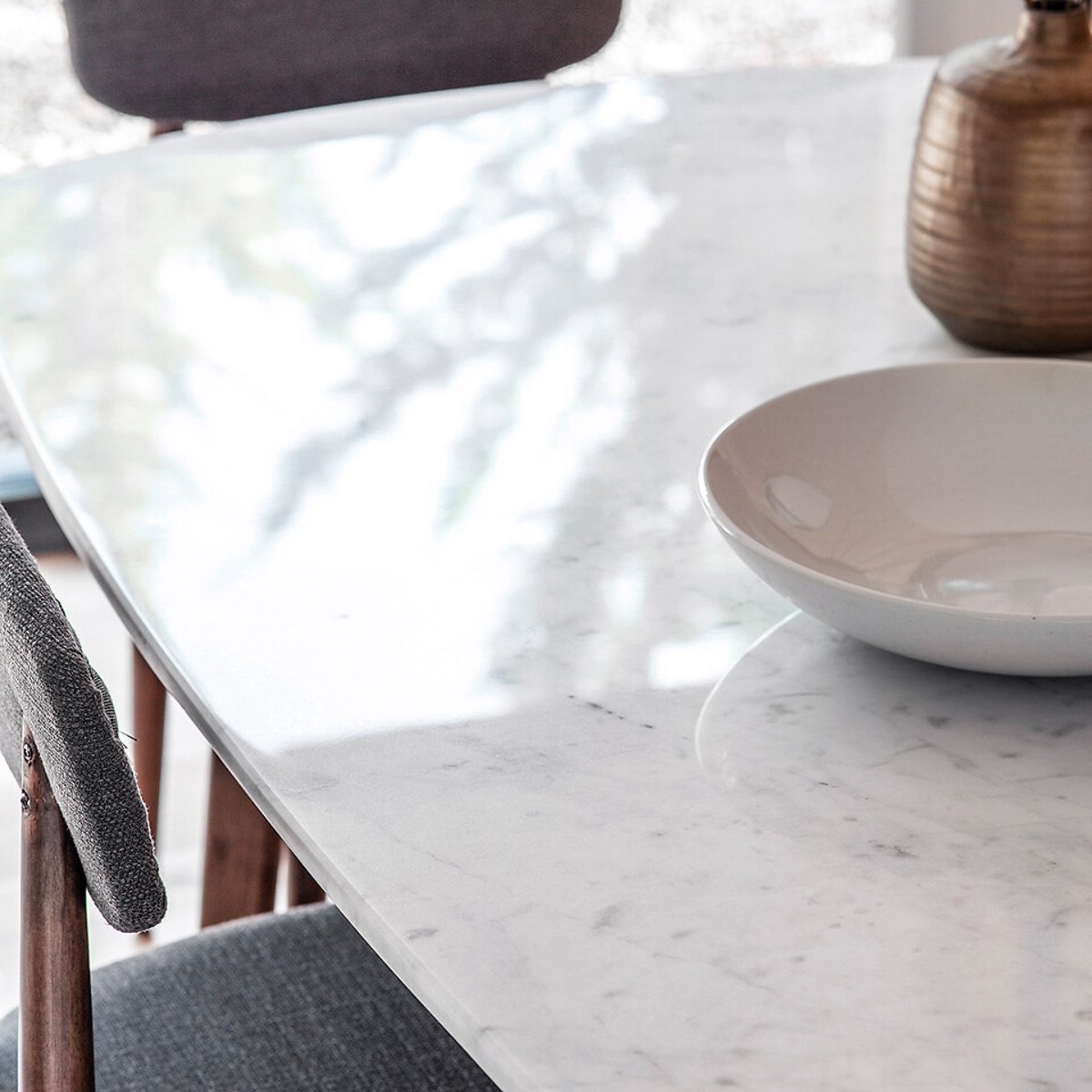 Dhuburi Marble & Walnut Dining Table (Seats 4-6) brown              , ÉDITÉ