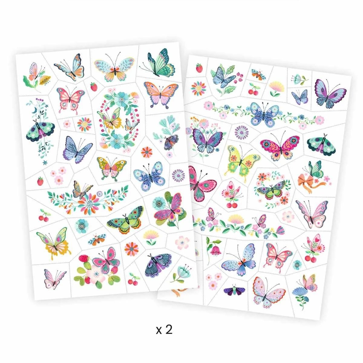Tatouages Papillons de rêve couleur unique, DJECO