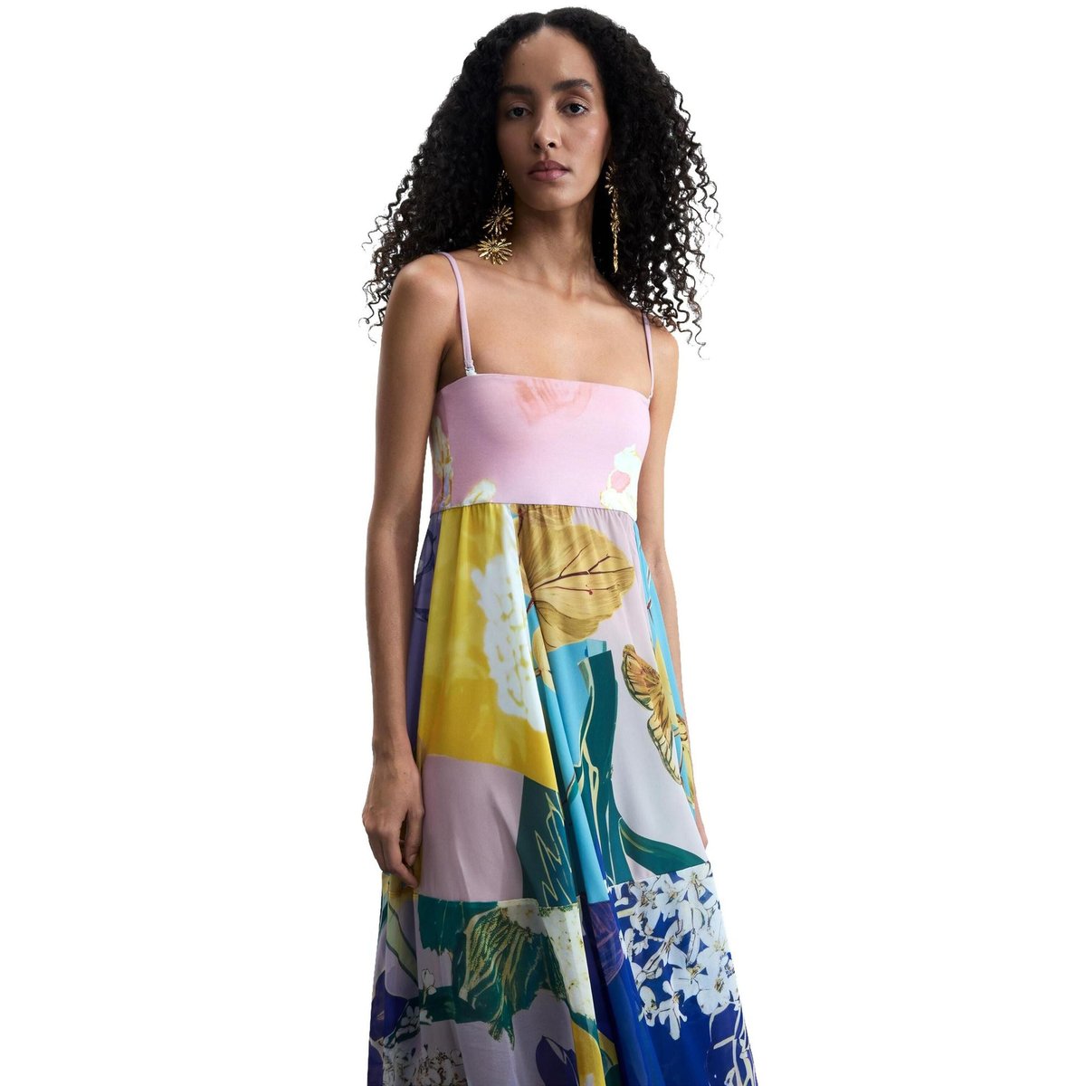 Robe longue imprimée multicolore, DESIGUAL