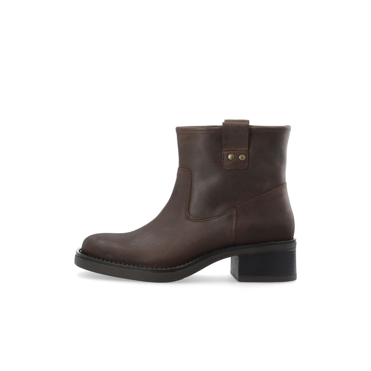 Bottes En Cuir brown, BIANCO