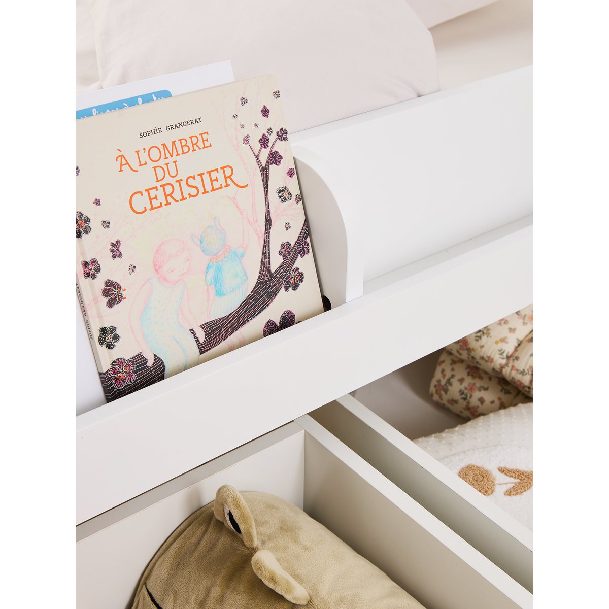 Lit enfant avec rangements 90x200cm Pirouette blanc, VERTBAUDET