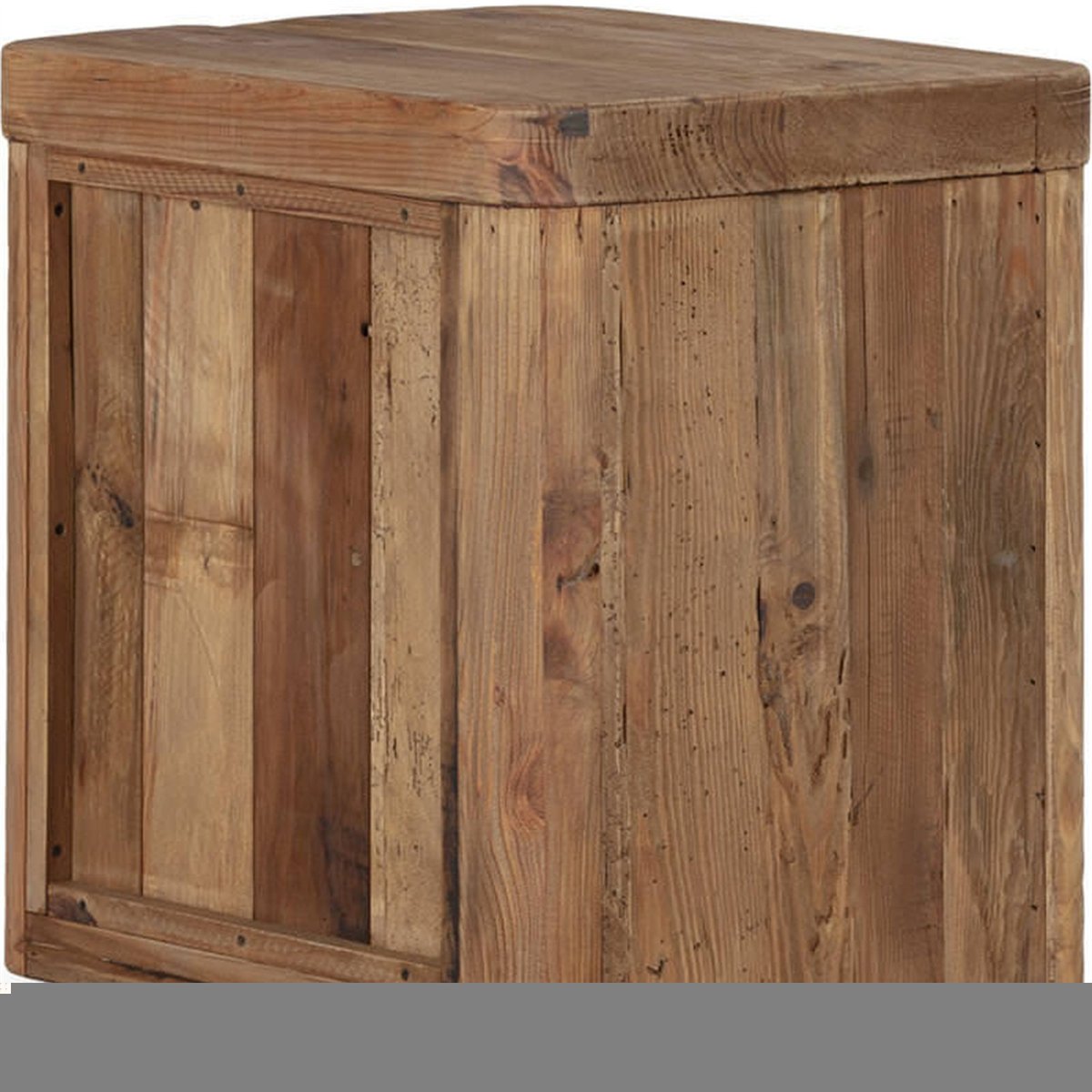 Table de chevet en pin, Style rustique naturel vieilli, RECOLLECTION
