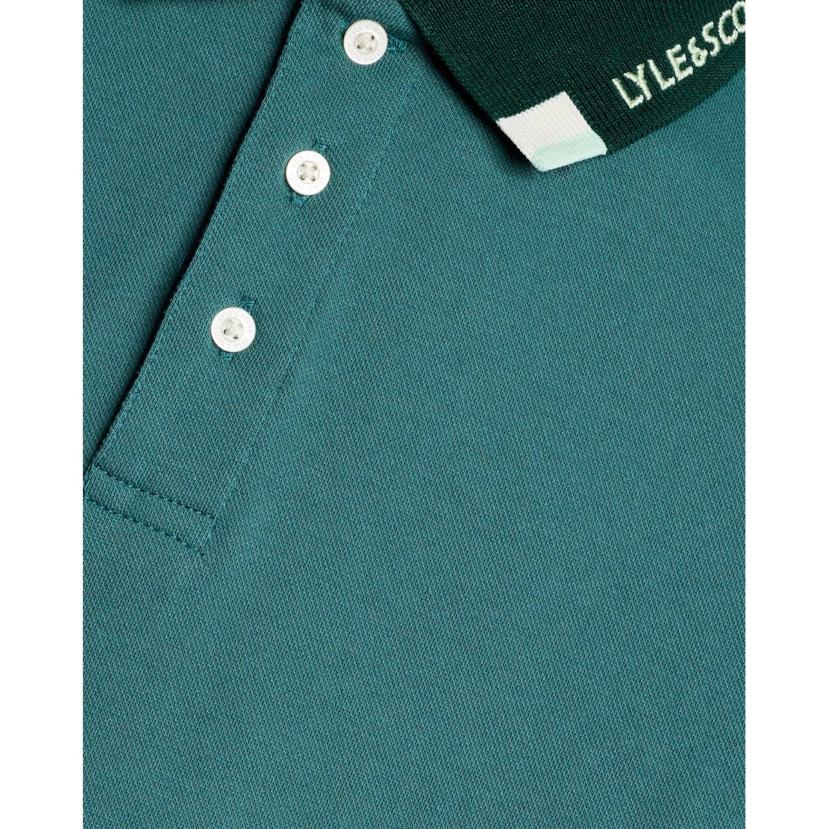 Polo à liserés contrastés logo vert everglade, LYLE & SCOTT