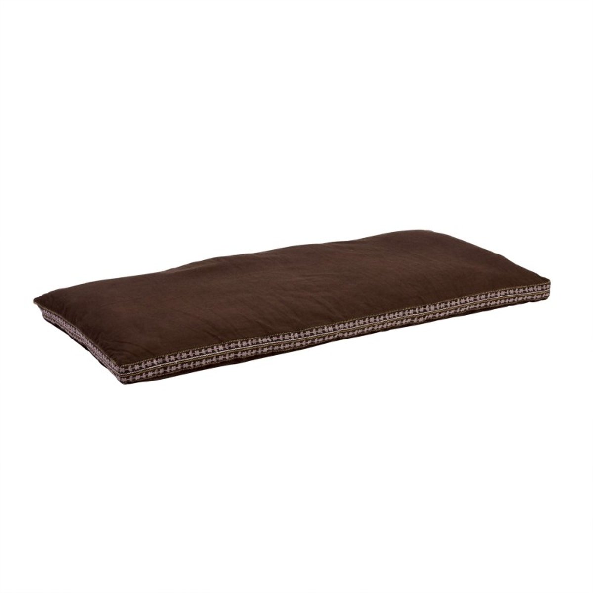 Matelas d'assise velours broderie brun, MADAM STOLTZ