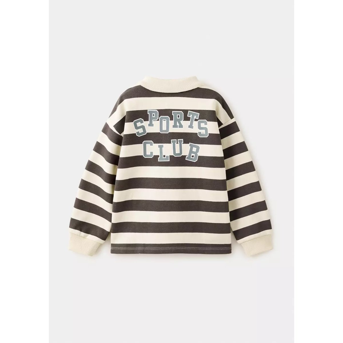 Sweat-shirt polo rayures chocolat, MANGO BABY