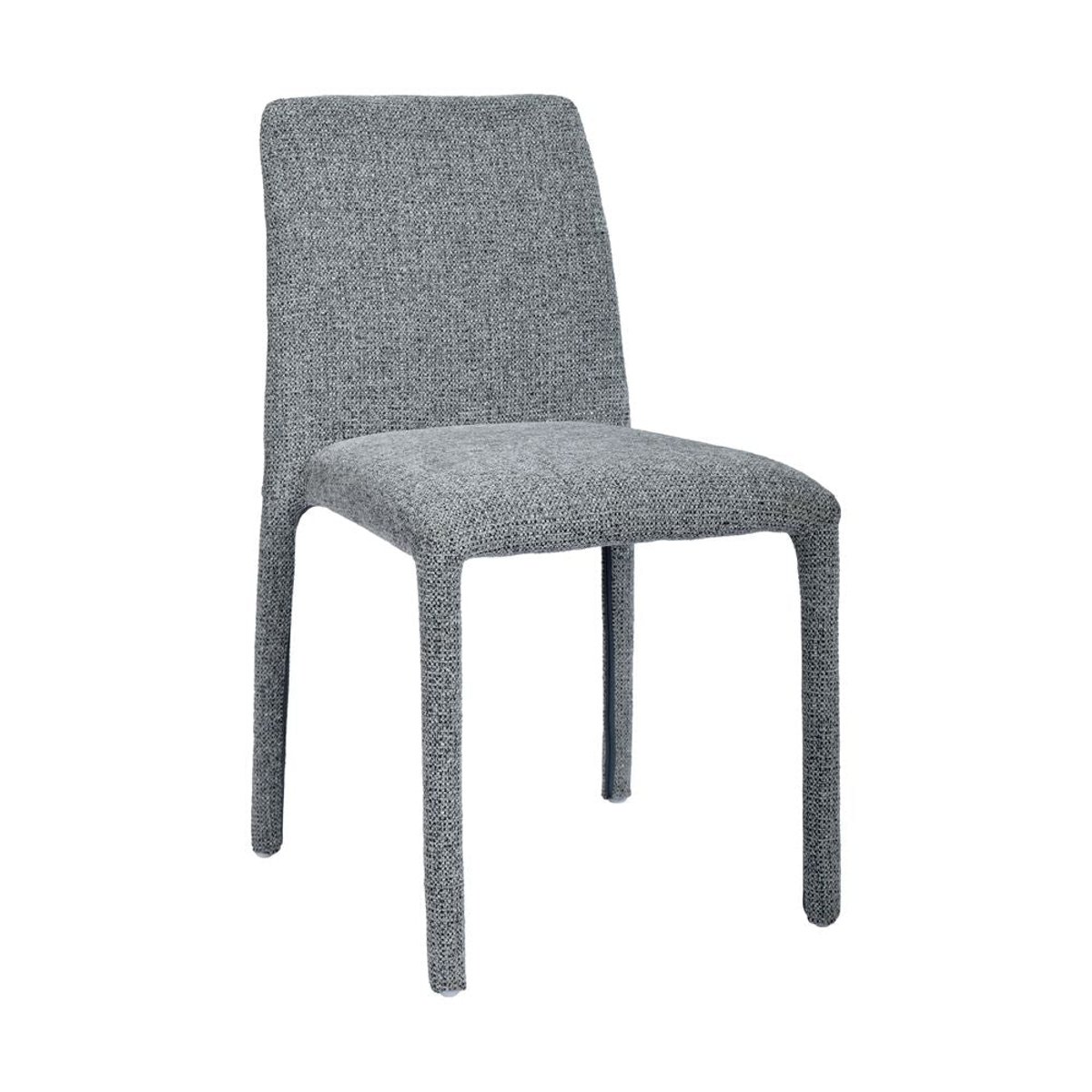 Chaise repas empilable tissu chenillé gris gris clair, ZAGO