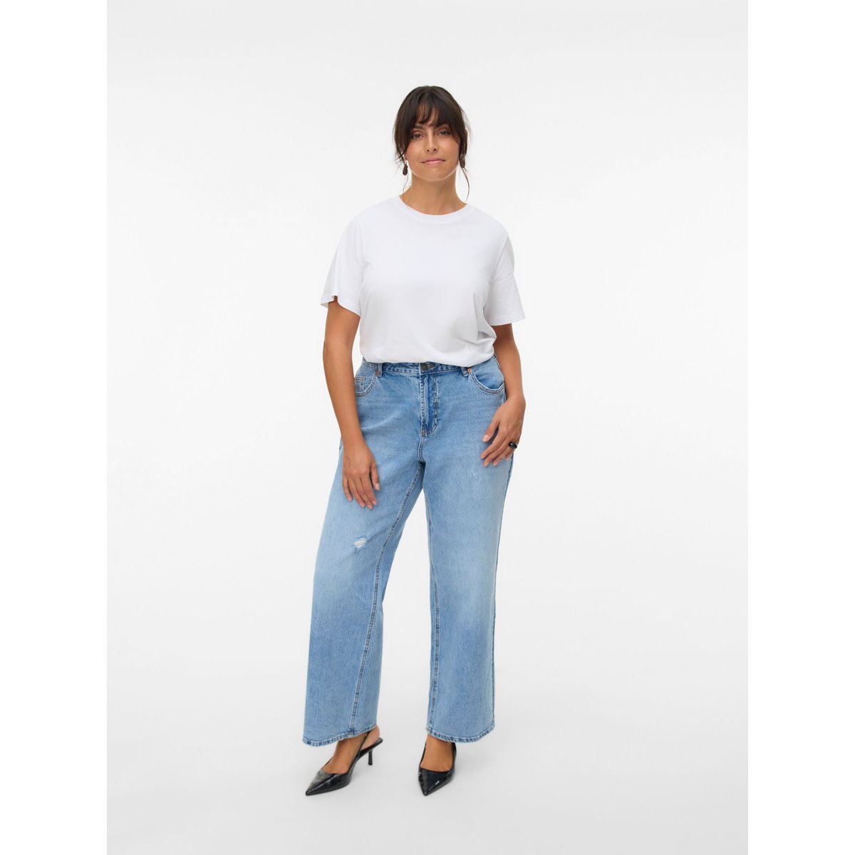 Jean À Coupe Large light blue denim 1, VERO MODA