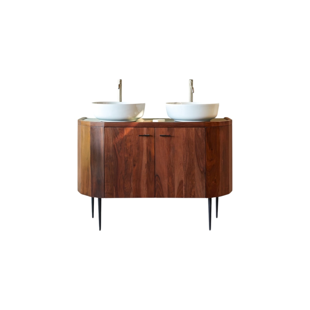 Meuble Salle De Bain en Palissandre massif, JADE marron, TIKAMOON