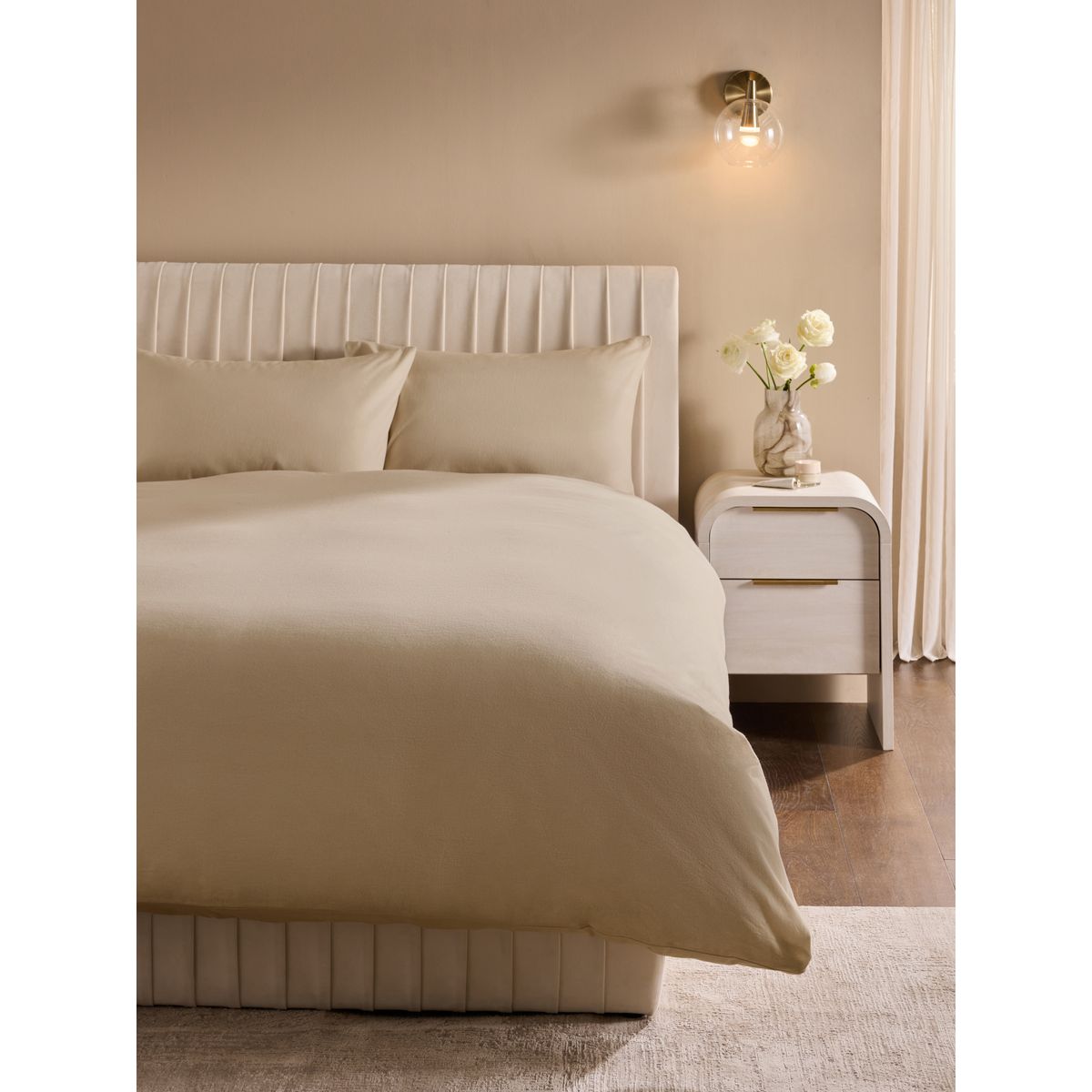 Parure de lit en coton brossé ultra doux naturel, NEXT