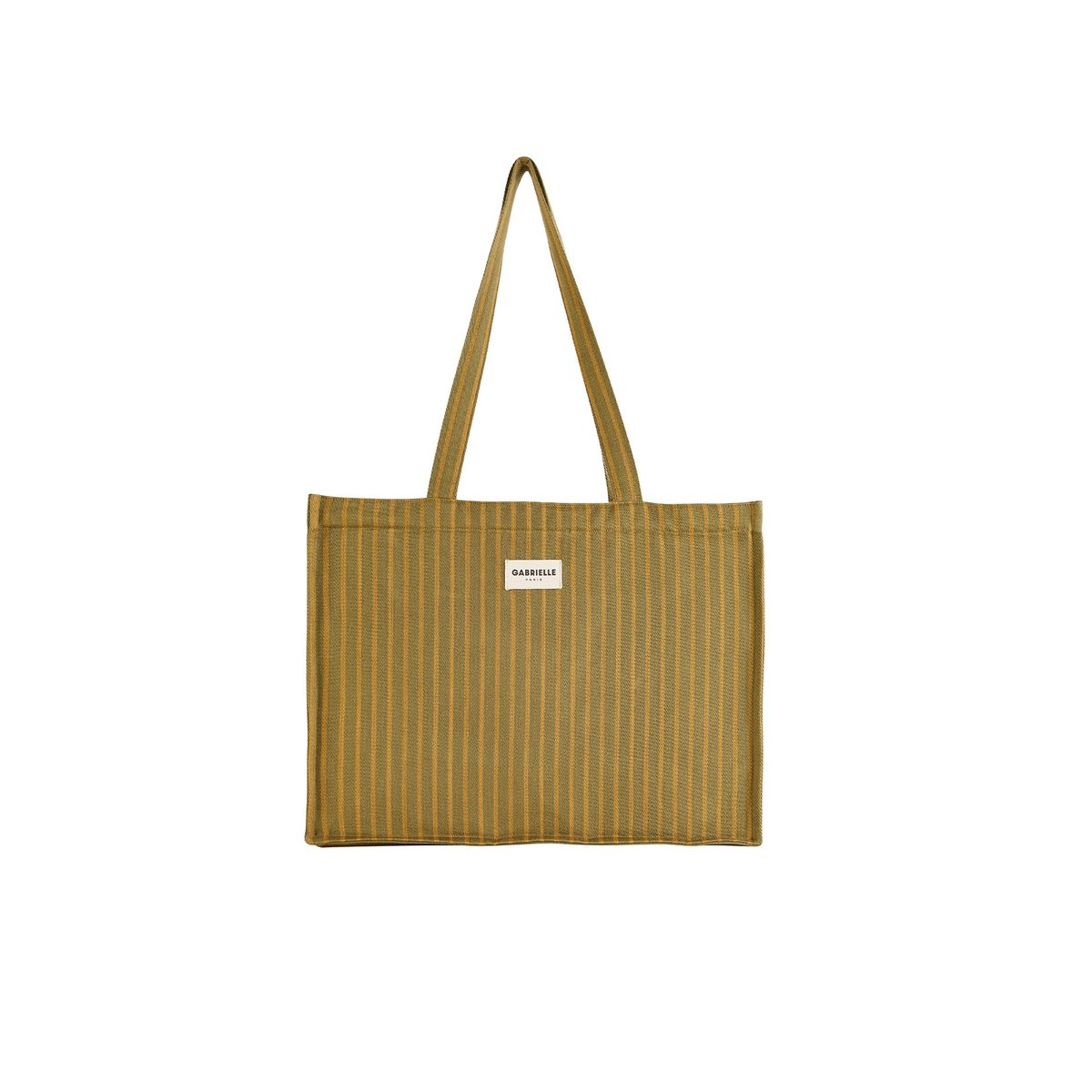 Sac 24h en coton, RAYURES vert rivoli, GABRIELLE PARIS