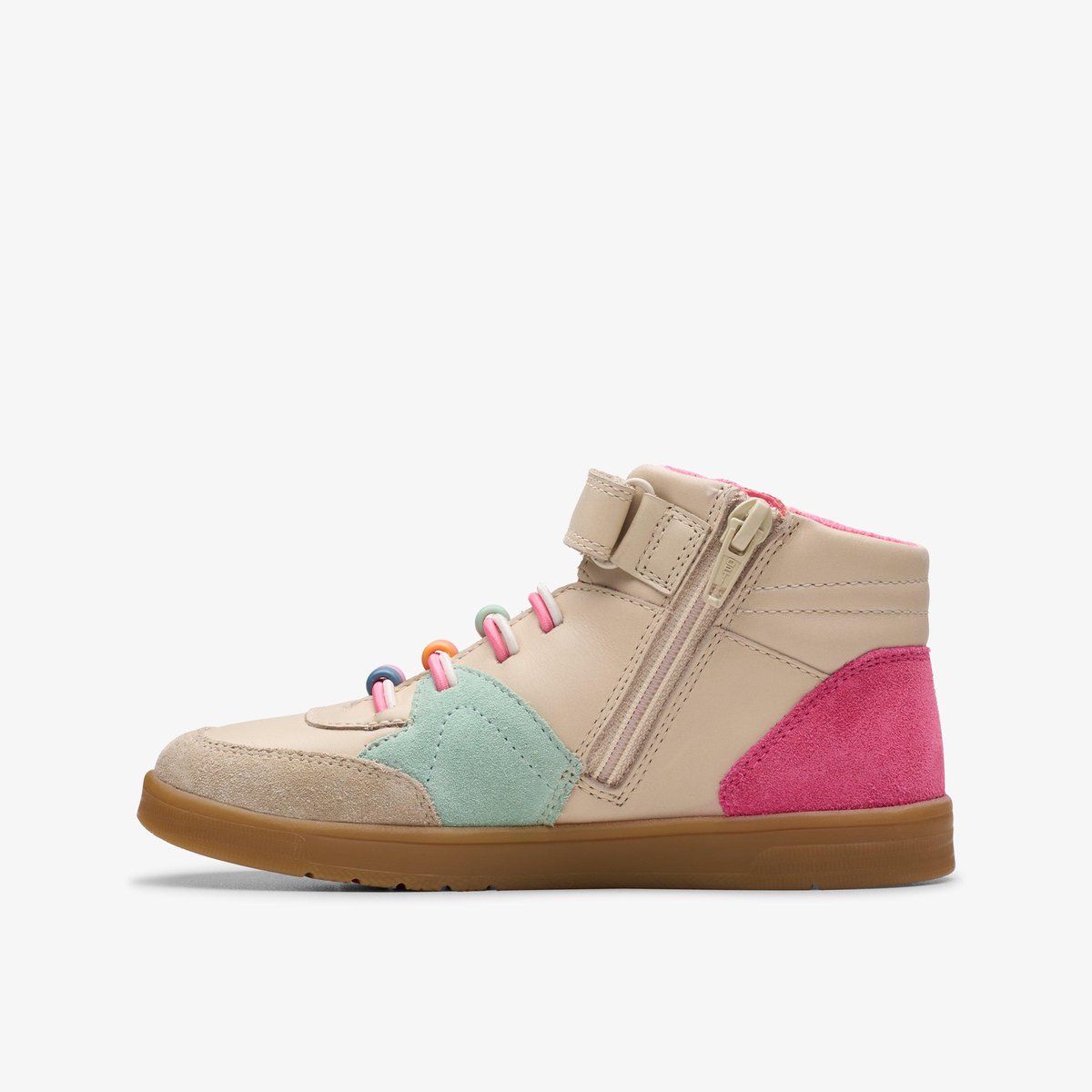 Boots Cuir Coupe Large DISCO BEAN HI K beige, CLARKS