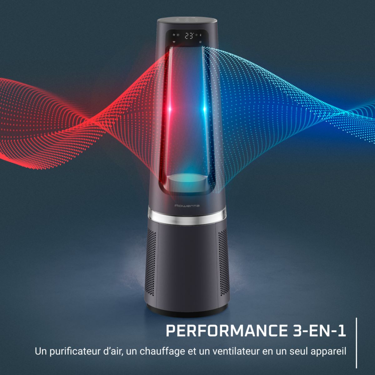 Purificateur d'air, ventilateur, chauffage Eclipse 3 en 1 connect QU5072F0 couleur unique, ROWENTA
