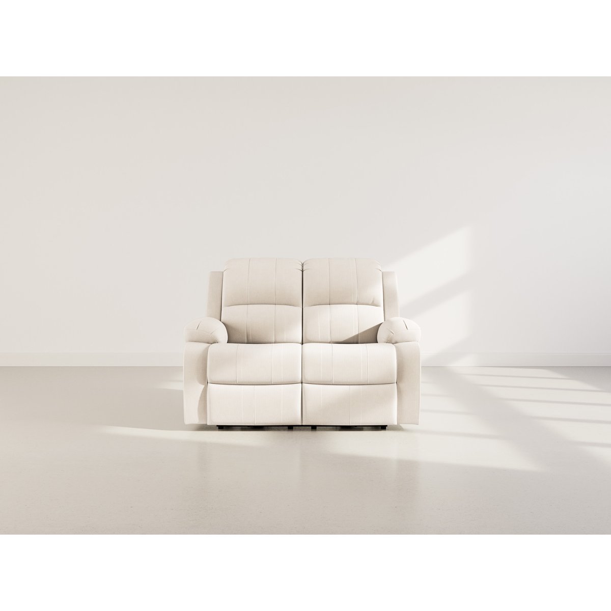 Canapé relax électrique velours côtelé 2pl, ARMAND beige, BEST MOBILIER