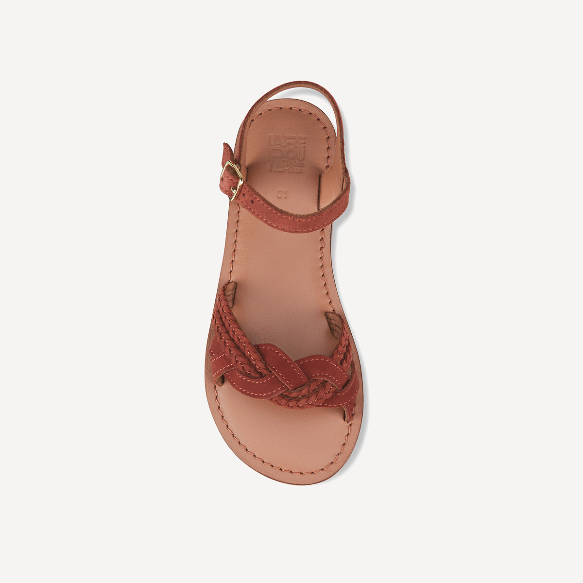 Kids Suede Plaited Sandals terracotta, LA REDOUTE COLLECTIONS