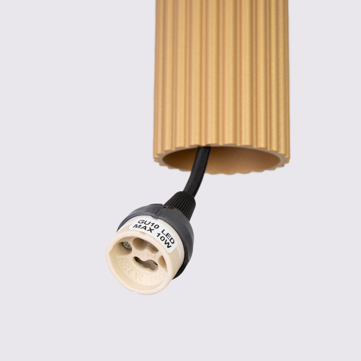 Suspension Aluminium Doré GU10 3 Karbon jaune, EDEN