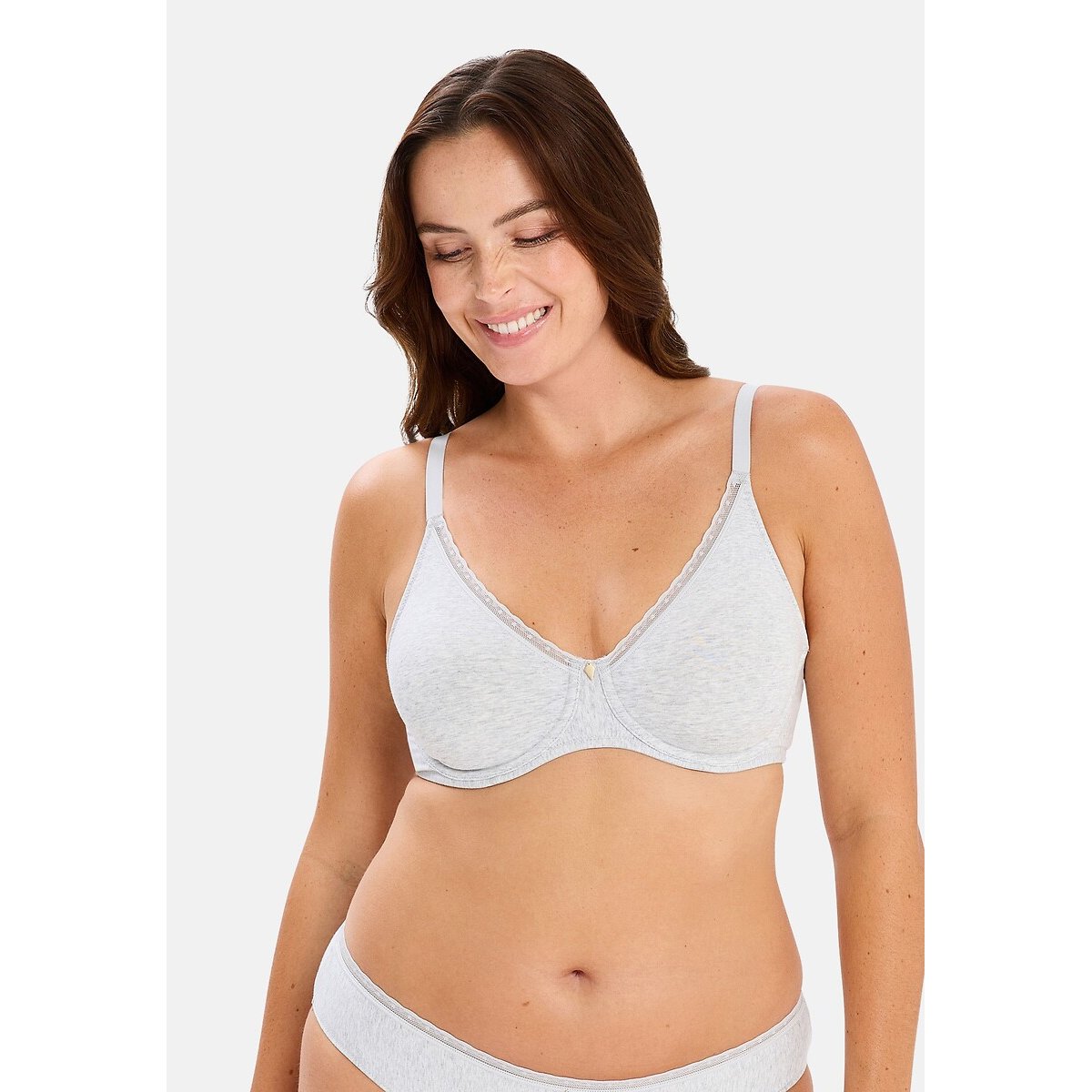 Soutien-gorge moulé à armatures ROMIE gris chiné, SANS COMPLEXE