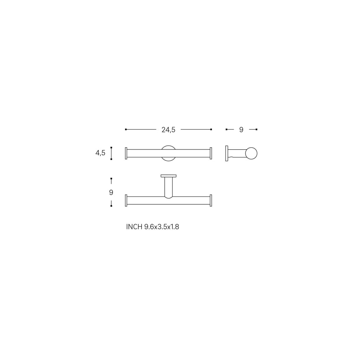 Porte Papier Toilette Double avec vis ou adhésif ARCHITECT chrome, COSMIC