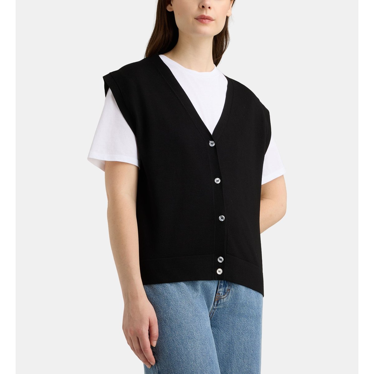 Pull droit sans manches nya gsm noir, GALERIES LAFAYETTE