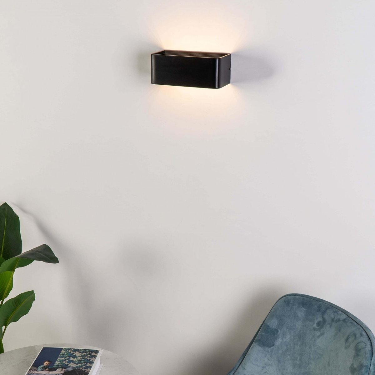 Applique LED double flux chic - QUADRA noir, KOSILUM