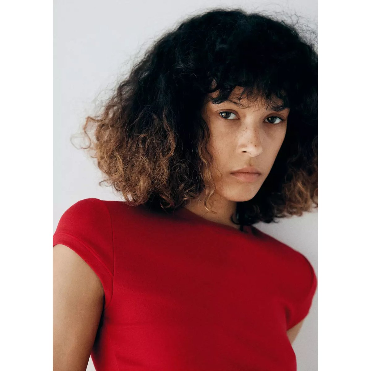 Chemise cintrée à rayures rouge, MANGO