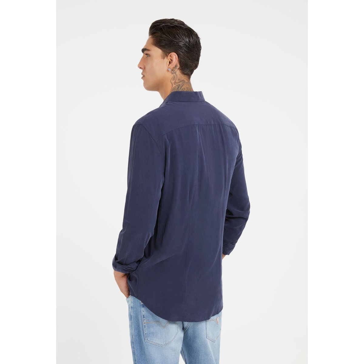 Chemise Classique Coupe Slim bleu, GUESS