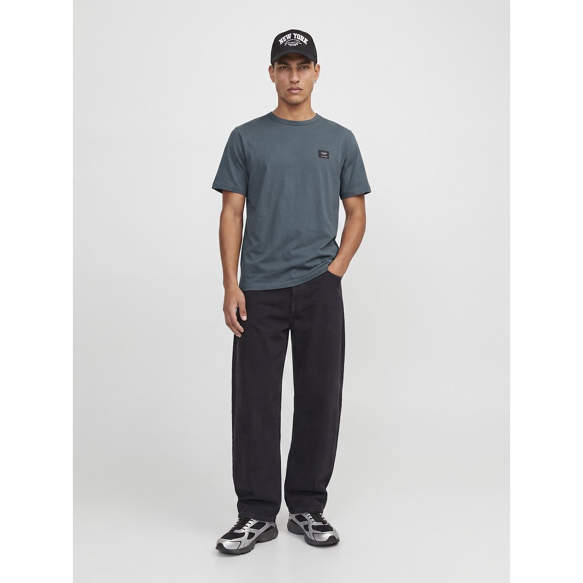 T-Shirt CLEVELAND, mit Rundhalsausschnitt blaugrau, JACK & JONES