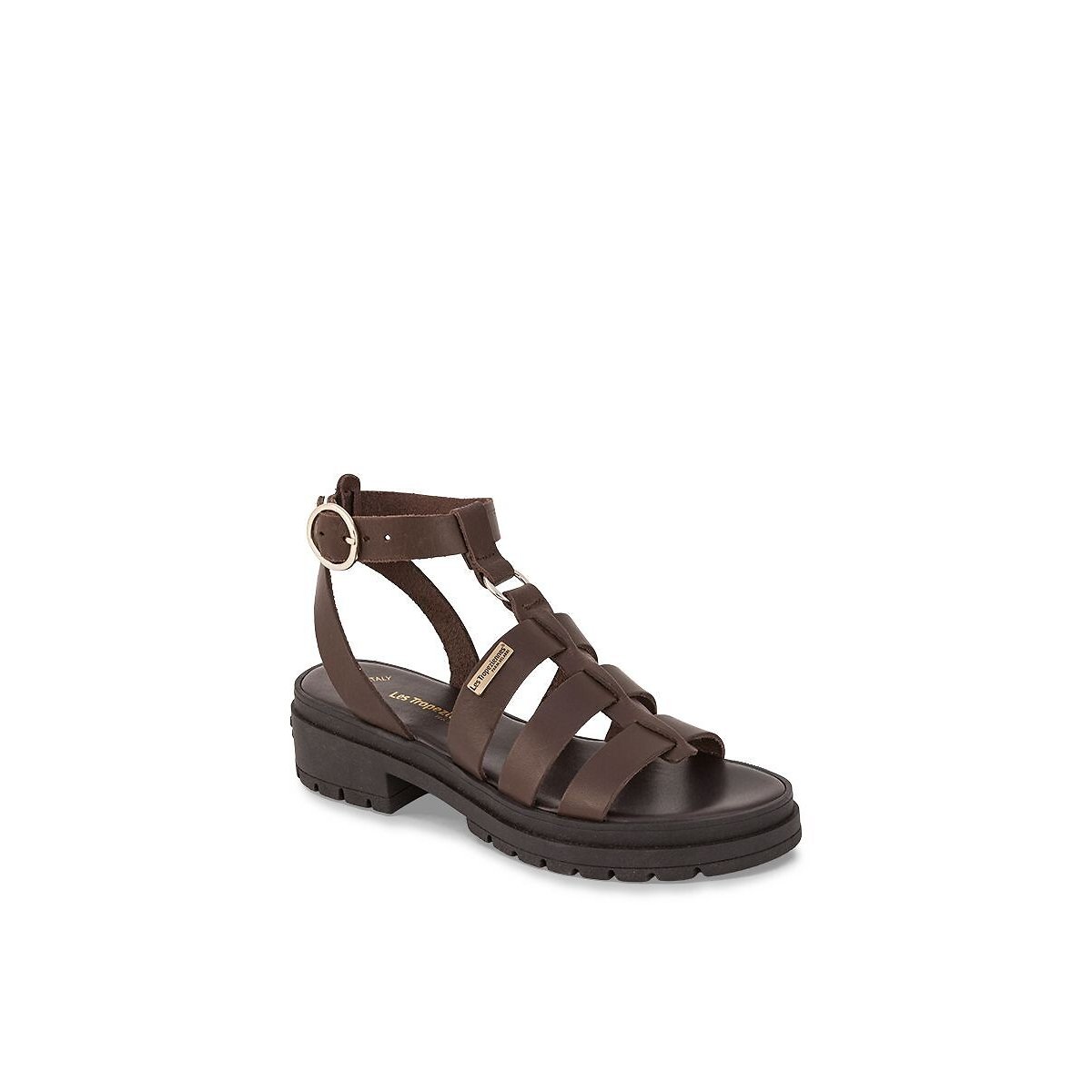 Leren sandalen Tobo chocolade, LES TROPEZIENNES PAR M.BELARBI