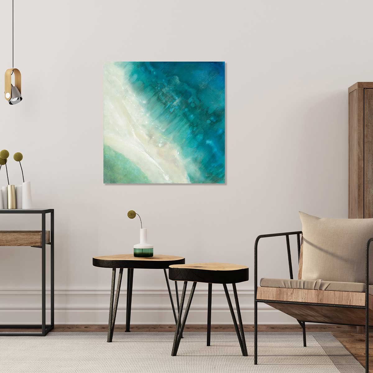 Tableau deco Plage bleue tableau alu dibond, HEXOA