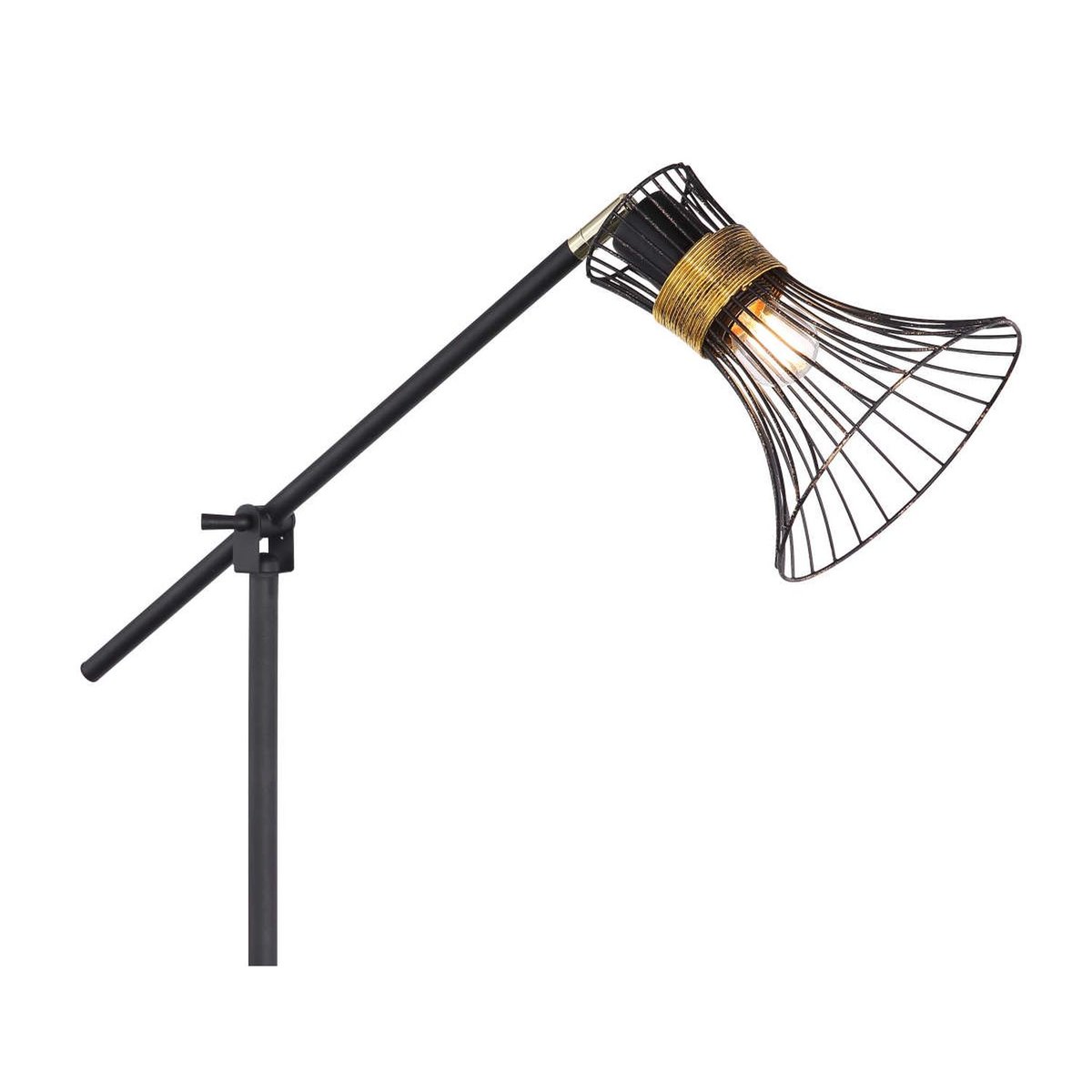Lampadaire orientable en métal design vintage PURRA noir, GLOBO LIGHTING